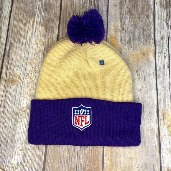 Adult OS Unisex NFL Crown Royal Ivory and Purple Winter Hat - Picture 1 of 3